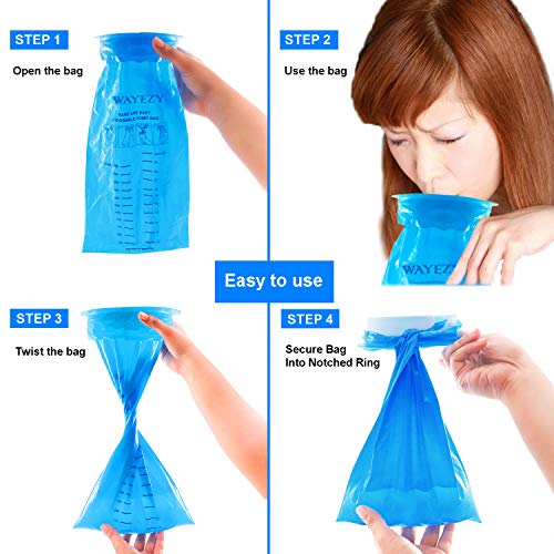 Vomit Bags Pack of 50 Each 1000 Milliliter, Disposable Barf Bag, Throw ...